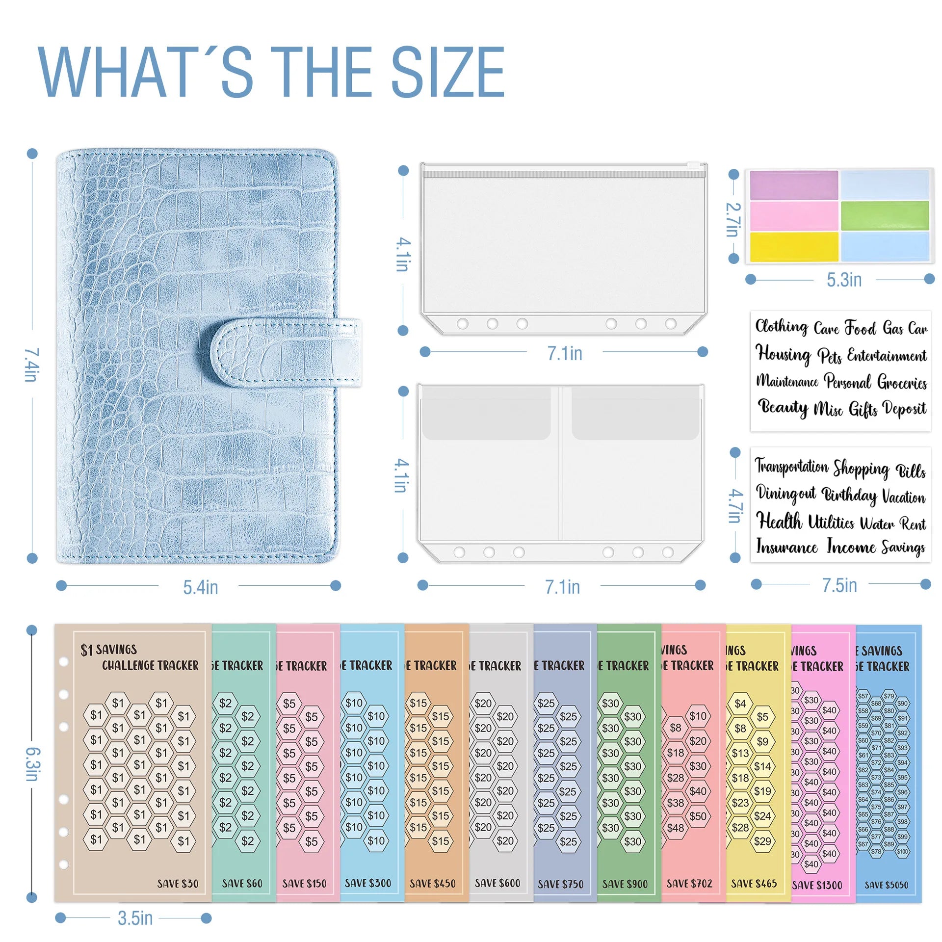 100 Envelopes Eave Money, 52 Weeks Save Challenge, 30 Days Save, Euros USD Cash Envelopes Budget Planner Easy To Save