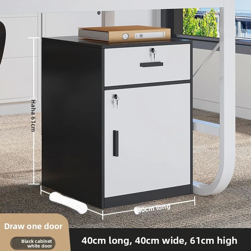 File cabinet with lock Office wooden mobile storage cabinet Drawer cabinet with wheel