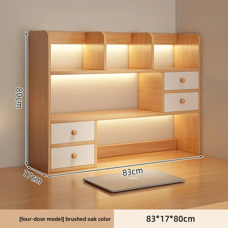 Firm Desktop bookshelf shelf bedroom office table small multi-layer shelf living room desk storage simple bookcase