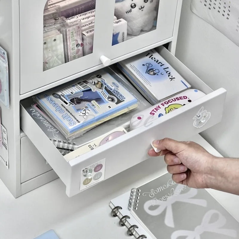 Desktop Cabinet Desk Drawer Style Cotton Doll Doll Millet Layered Iron Storage Cabinet