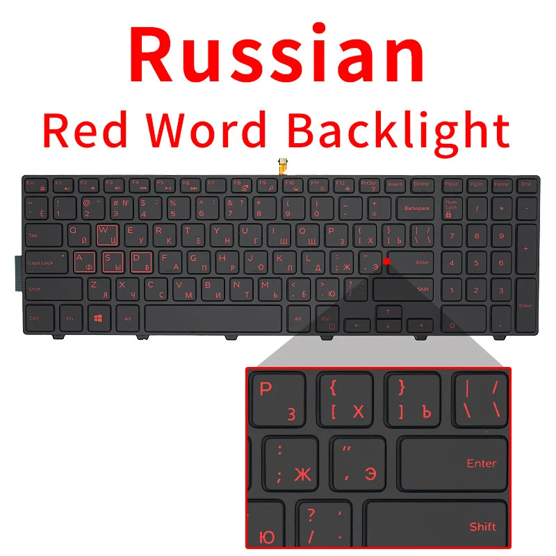 US keyboard For Dell Inspiron 15 5000 5758 5543 5548 5542 5552 5759 5551 5755 5555 5558 5557 5559 5577 5576 5748 5749 5545 5547