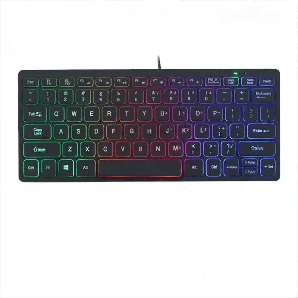 Plug Play USB Wired Keyboard Mute Slim Replaceable Keyboard Lightweight 78 Keys Keyboard Desktop Computer
