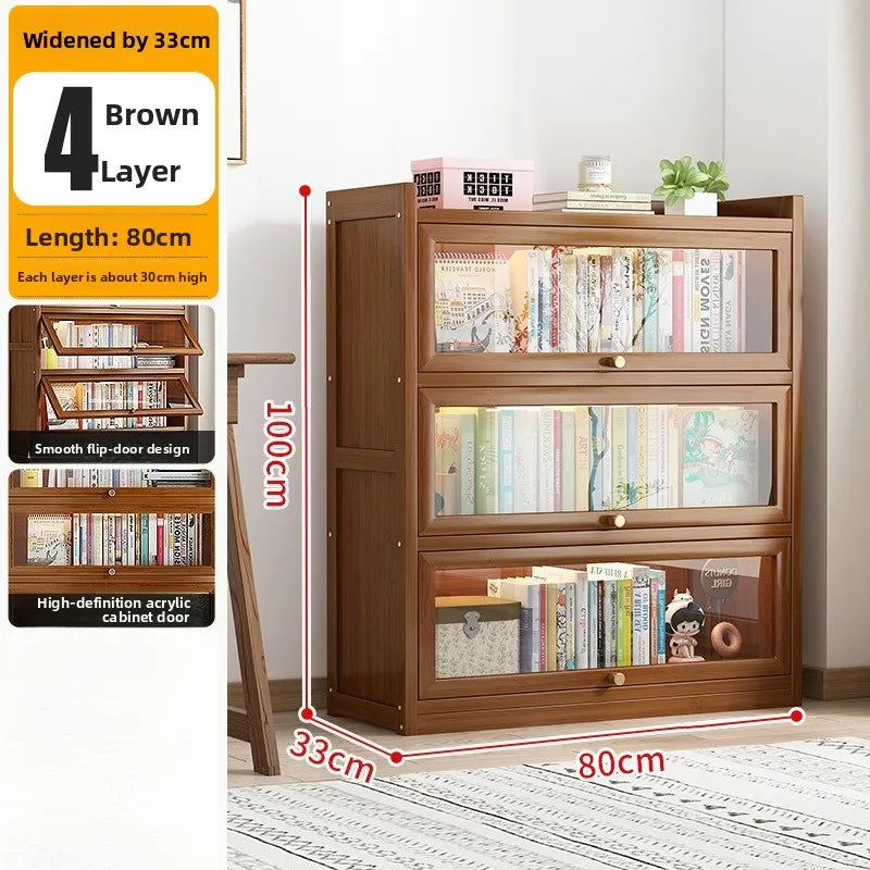 Firm Household Simple Bookshelf Shelf Floor-to-ceiling Children's Study Bookcase Wall Storage Cabinet