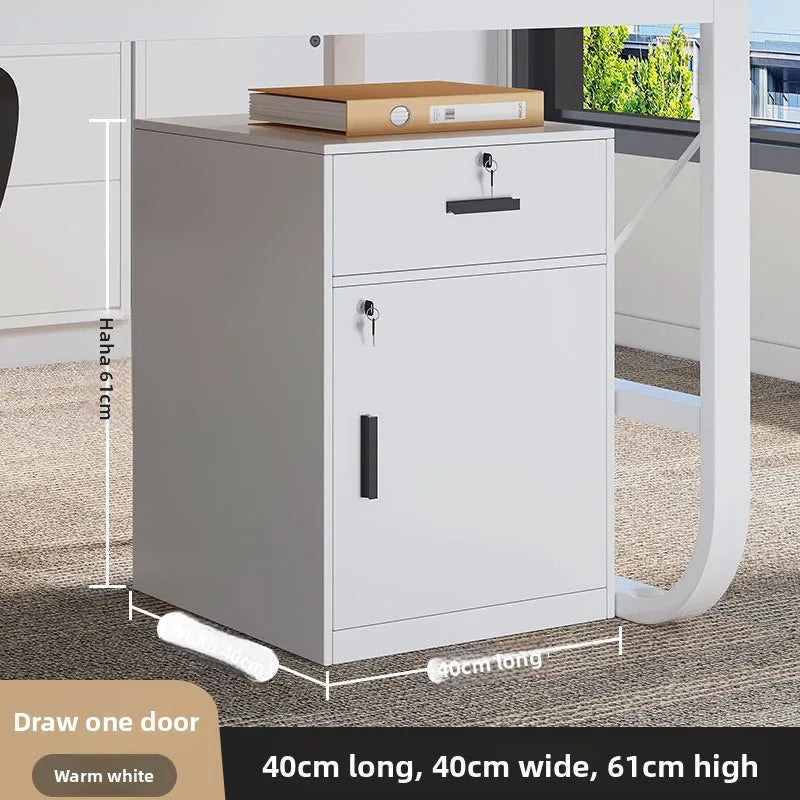 File cabinet with lock Office wooden mobile storage cabinet Drawer cabinet with wheel