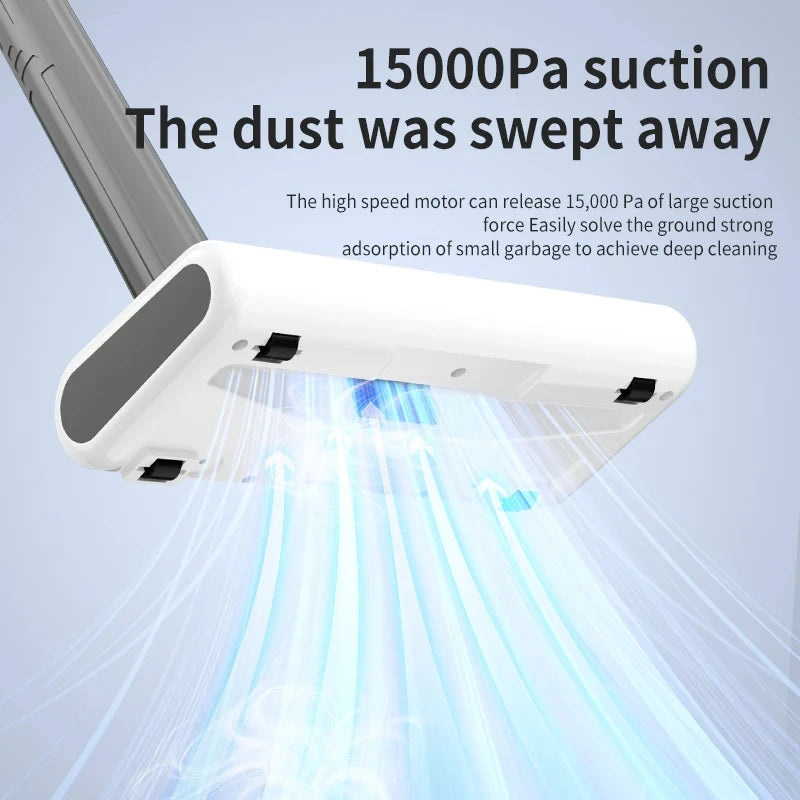 HOMEFISH Cordless Hoover Lightweight Household Hoover For Hard Floors and Carpets with 15,000 Pa Suction Power