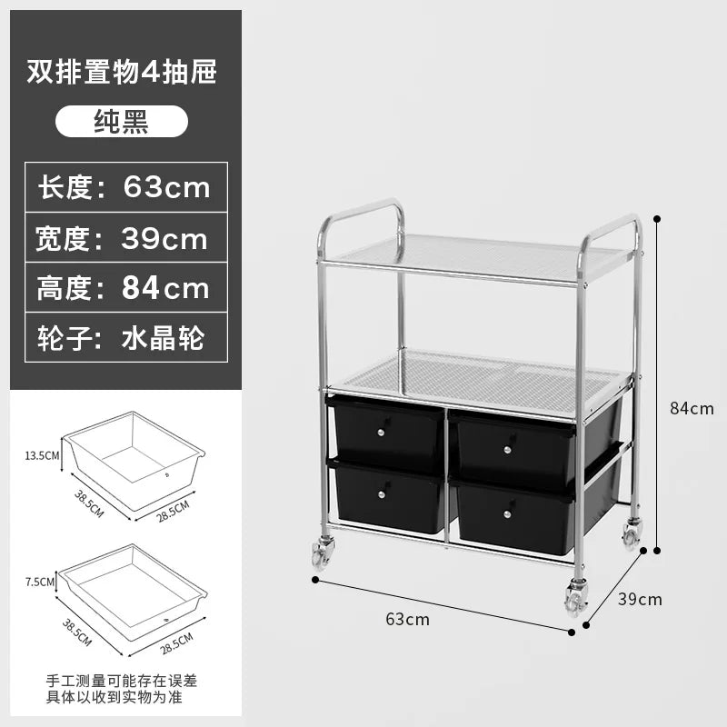 Household storage cabinets Multi-layer drawer lockers Cosmetics shelves Sundries Living room removable storage cart