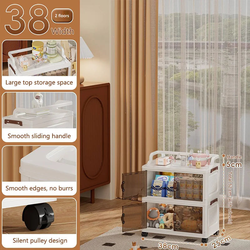 Foldable Home Storage Cabinet for Bathroom And Kitchen Multi-layer Floor-standing Shelf Desktop Organizer for Living Room Gap