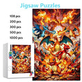 Charizard & Charmander Evolution Jigsaw Puzzle for Adults Pokemon Anime Paper/Wooden Puzzles Handmade Toys & Hobbies