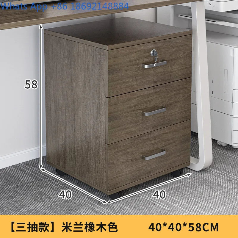 Movable with Lock, Small Cabinet for Office, Under Desk with Wheels, Multi-layer Storage Cabinet, Side Cabinet