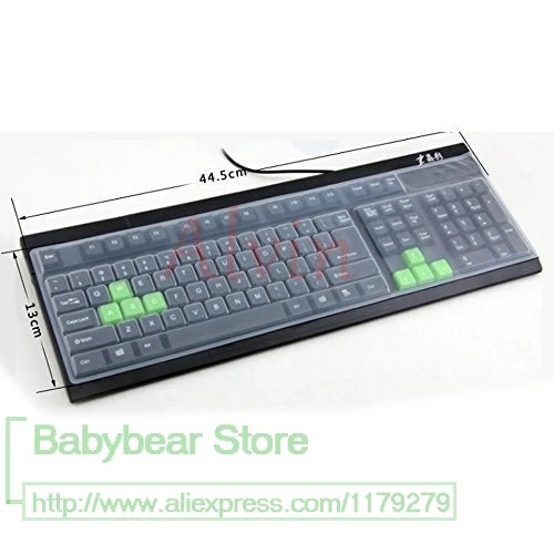 44*14cm Silicone Keyboard Protector Cover Skin for Computer Desktop Keyboards for 19'' 21.5'' 22.1'' 23'' 24'' 27'' 29''