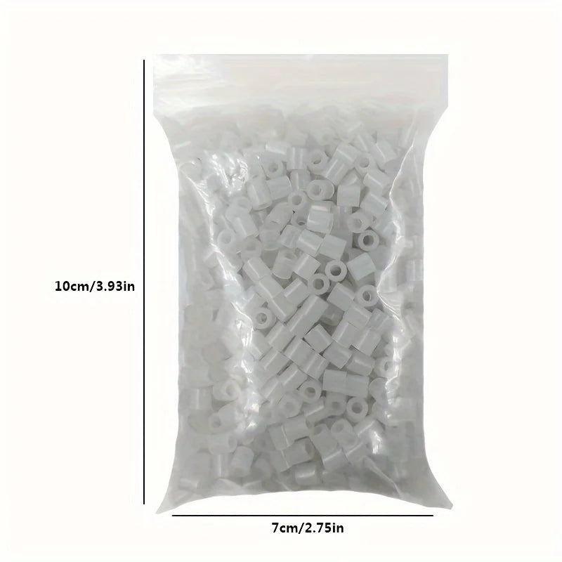 Glow-in-the-Dark Fuse Beads - 500pcs, White Colors, 5mm Ironing Beads for DIY Jewelry and Crafts