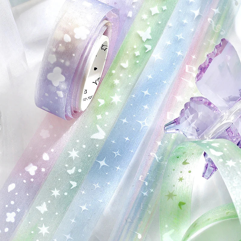 15mm * 3m Kawaii Ins Sparkling PET Tape Creative Collage DIY Scrapbooking Material Aesthetic Masking Tape