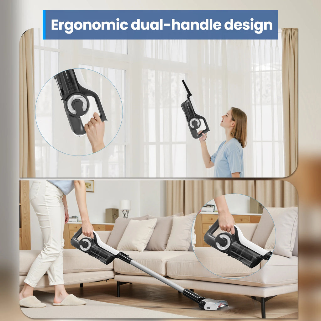 30KPA/40Mins Cordless Vacuum Cleaner, with Upgraded Green Light & Anti-Tangle Floor Brush,for Home,Carpets, Pet Hair,Hard Floor