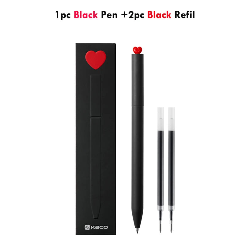 KACO Kawaii Rotate Gel Pen канцелярия 0.5MM Black Ink Fluent Writing Canetas High Capacity Boligrafo School Office Stationery
