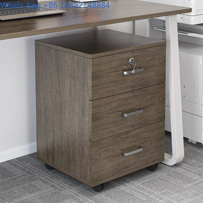 Movable with Lock, Small Cabinet for Office, Under Desk with Wheels, Multi-layer Storage Cabinet, Side Cabinet