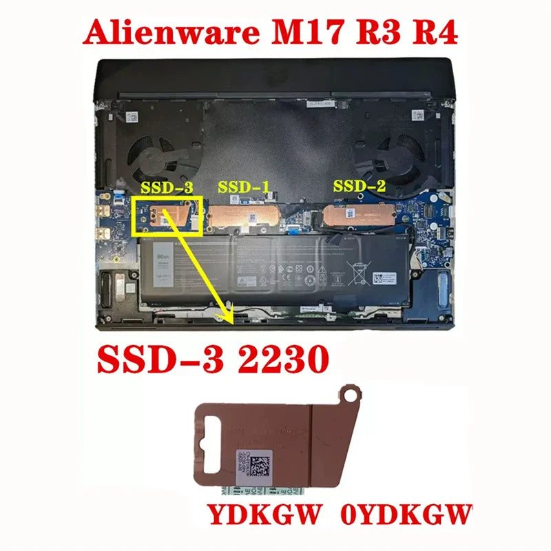 New Original Laptop M.2 2230 2280 SSD Bracket Heatsink Plate For Dell Alienware M15 R3 R4 M17 R3 R4 0RT4G1 0GK8NK 08F83M 0YDKGW