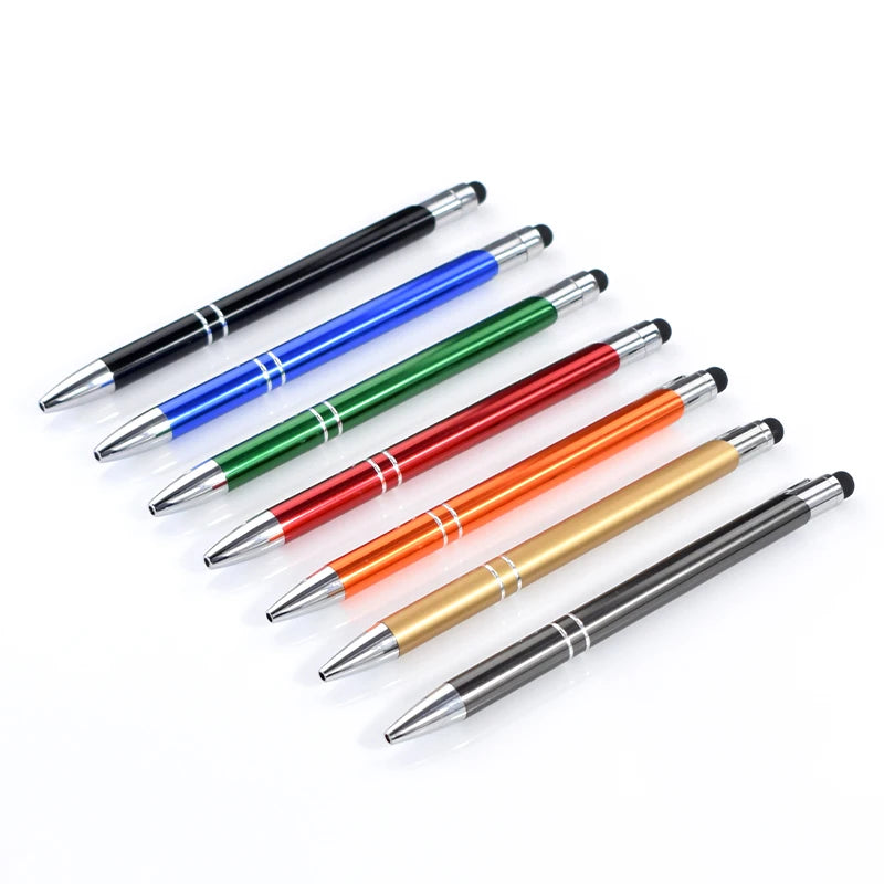 5Pcs Customized Logo Metal Ballpoint Pen Personalized Engraving Name Student Teacher Gift TouchScreen Stationery Office Supplies
