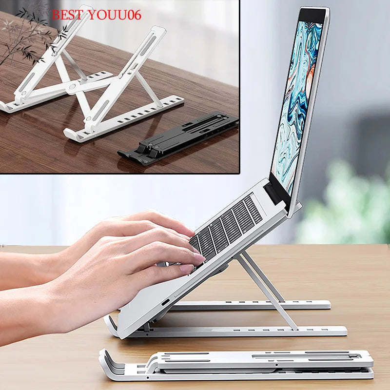 Hot Universal Laptop Stand Adjustable Notebook Holder For Macbook Non-slip Foldable Cooling Base Bracket For Laptop Tablet Phone