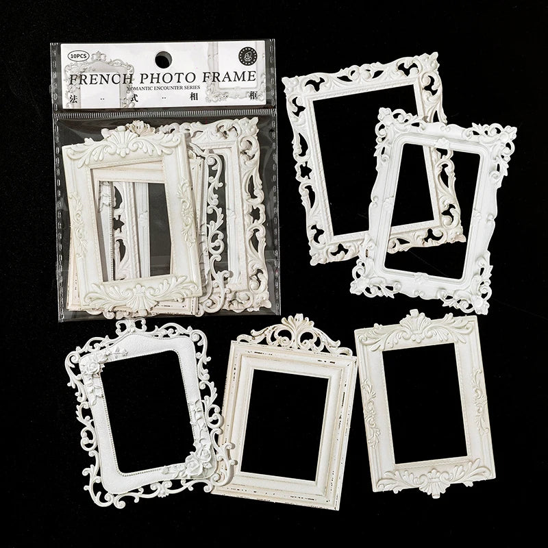 10pcs/pack Creative Embossment Frame Planner Journal Decoration Material Paper Photo Album Scrapbooking diy Boarder Trim