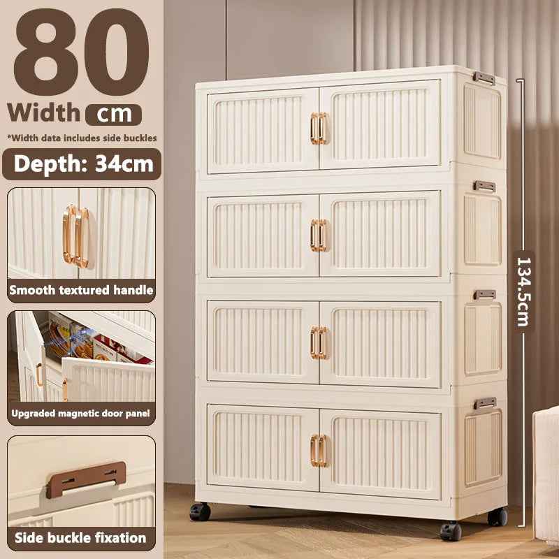 Thickened MultiFunctional Storage Cabinet with Double Doors for Home Living Room Multiple Layers Room Organizer for Miscellaneou