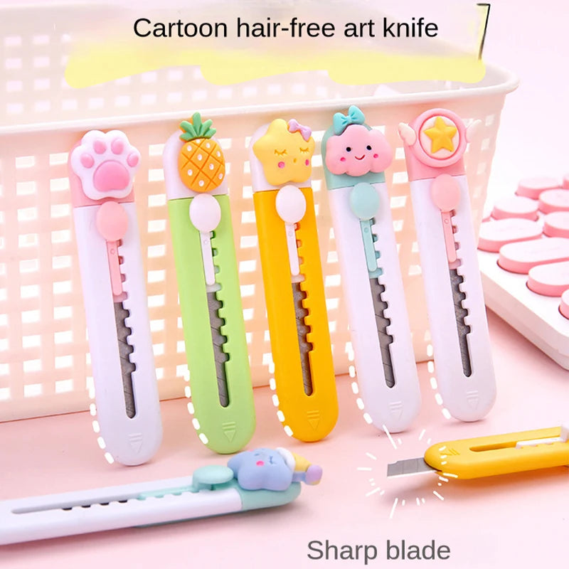 Mini Cute Art Knife Portable Parcel Unpacking Knife Office Paper Cutting Hand Knife Student Stationery Supplies