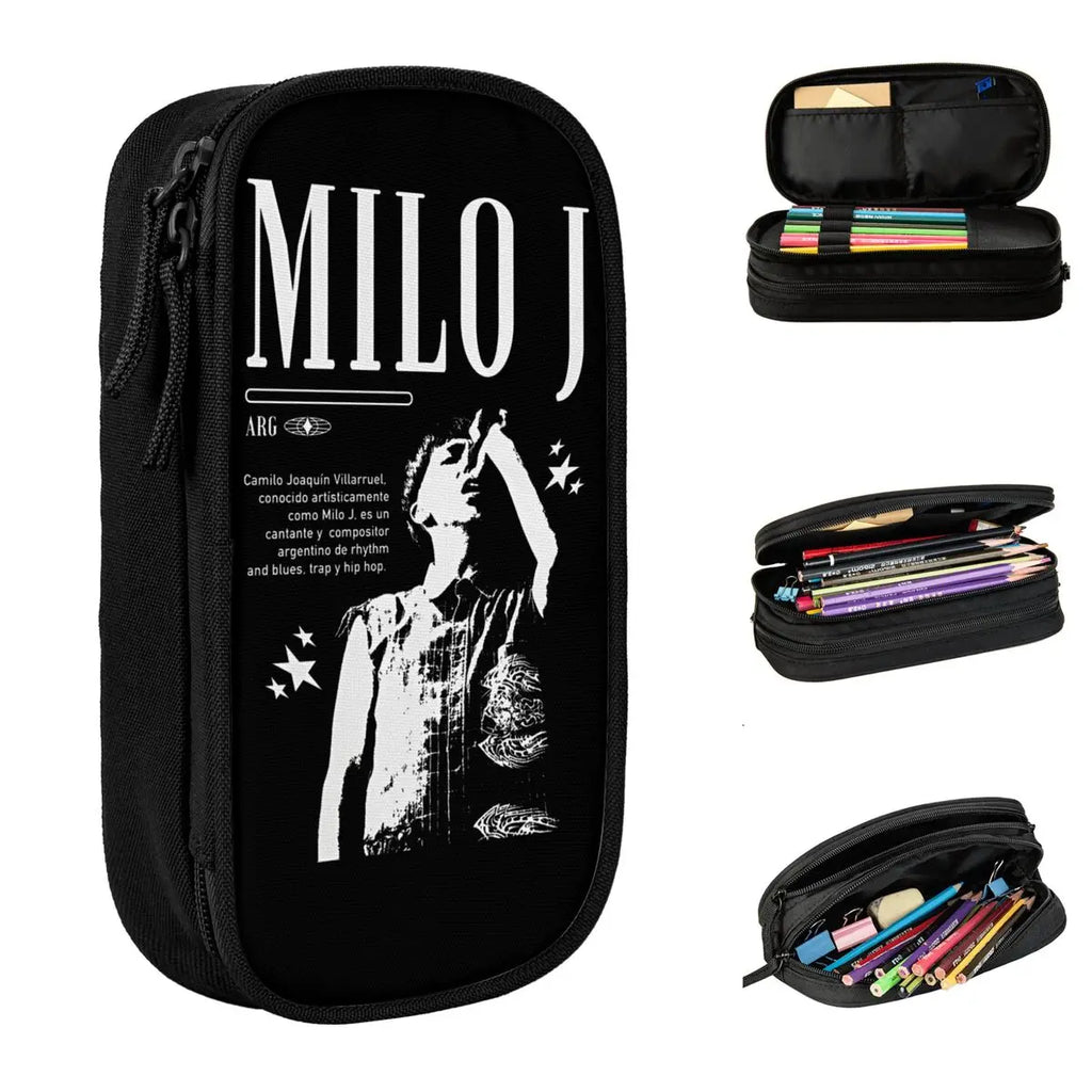 Cute Rapper Milo J Pencil Case Singer 166 Pencilcases Pen Holder for Girls Boys Large Storage Bag Office Zipper Stationery