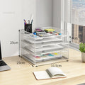 Desktop Filing Cabinets Office Supplies Multi-layer Large-capacity File Frame Storage Box Metal Bookshelf Desk Storage A4 Rack E