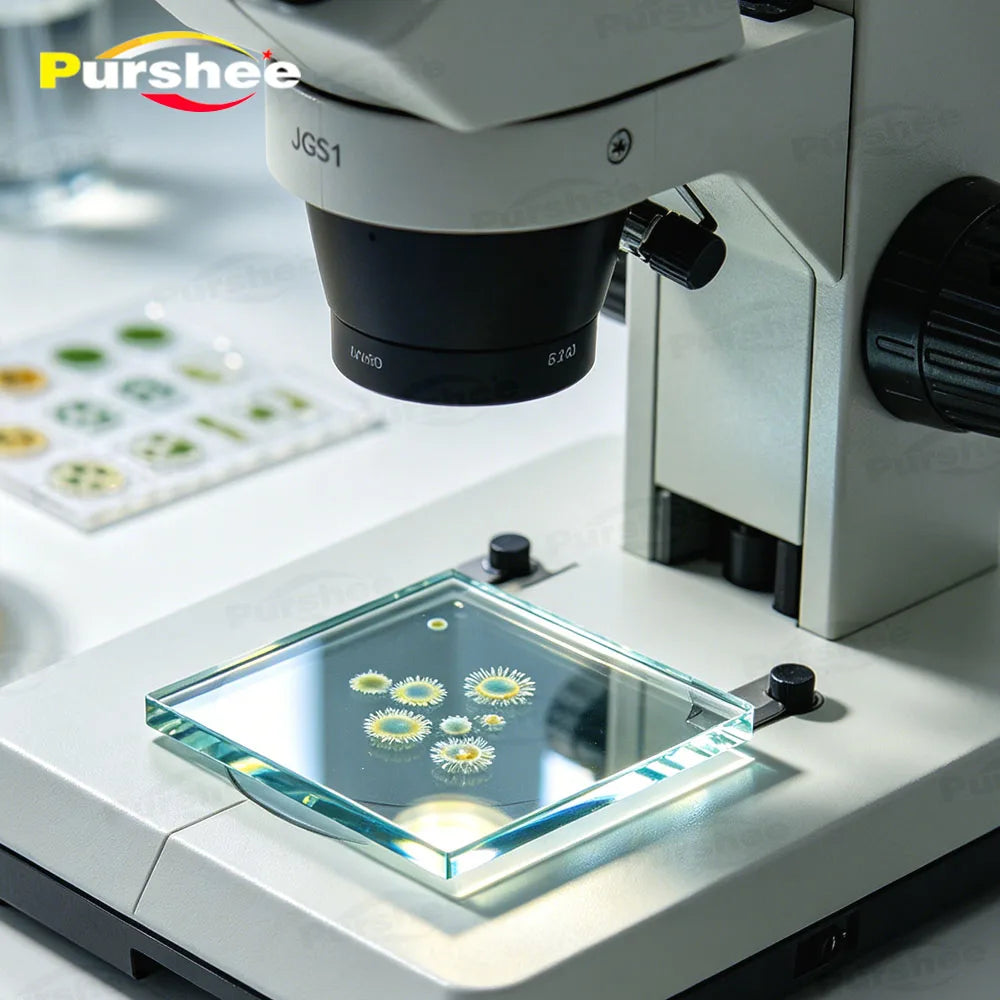 JGS1 Fused Silica Quartz Glass Square Plate High Transmittance For Lab Optical Analysis Micobial Observation Custom Size