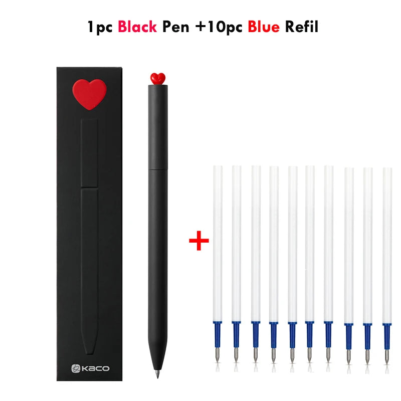 KACO Kawaii Rotate Gel Pen канцелярия 0.5MM Black Ink Fluent Writing Canetas High Capacity Boligrafo School Office Stationery