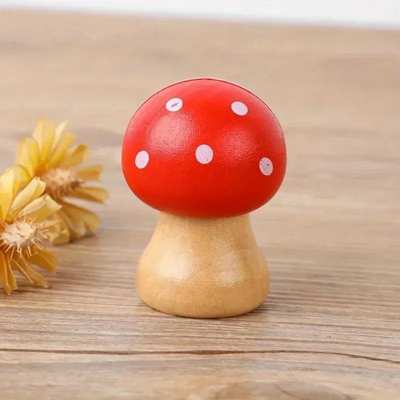 Wooden Mushroom Memo Clips Photo Holder Office Message Note Holder Cute School Desk Organizer