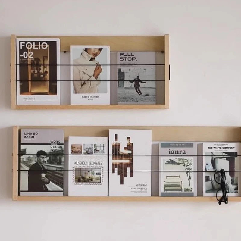 Magazine Racks Wooden Wall Shelves Storage Display Corner Bookcase Sideboards Bookends Libreria Scaffale Minimalist Furniture