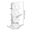 360 Degree Rotating Bookshelf 4 Tier Wooden Bookcase for Kids Office Home Decorative Shelf Storage Organizer