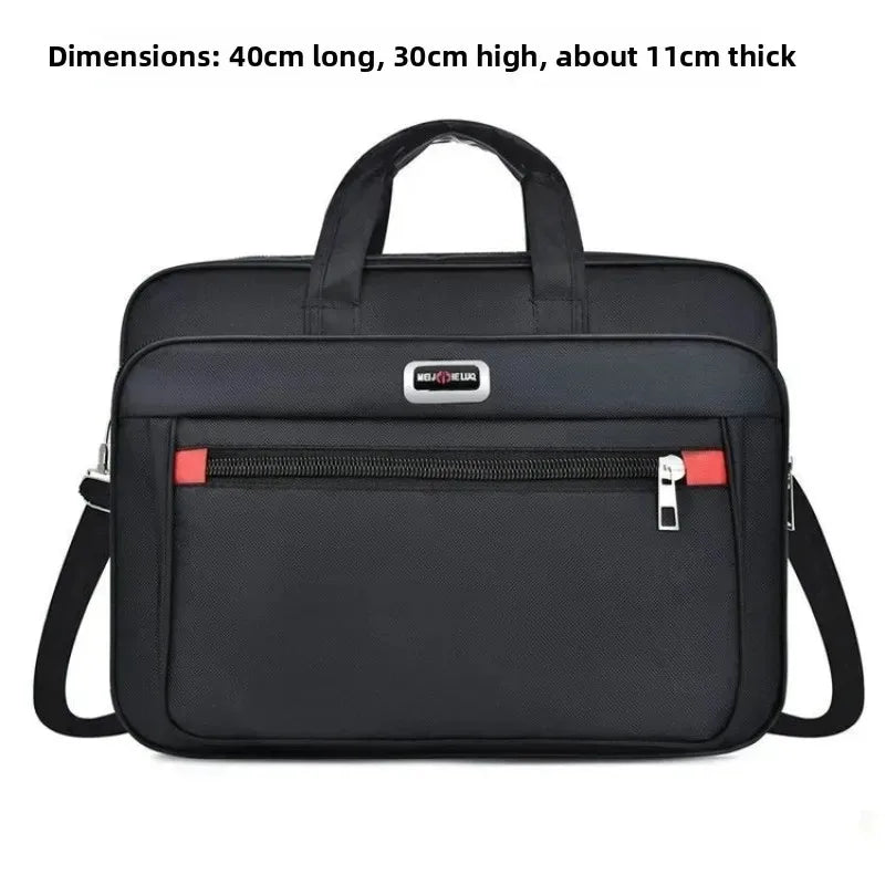 Mens Business Briefcase Large Capacity Multiple Pockets Laptop Compartment Portable Shoulder Bag for Travel Office Daily Use