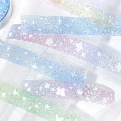 15mm * 3m Kawaii Ins Sparkling PET Tape Creative Collage DIY Scrapbooking Material Aesthetic Masking Tape