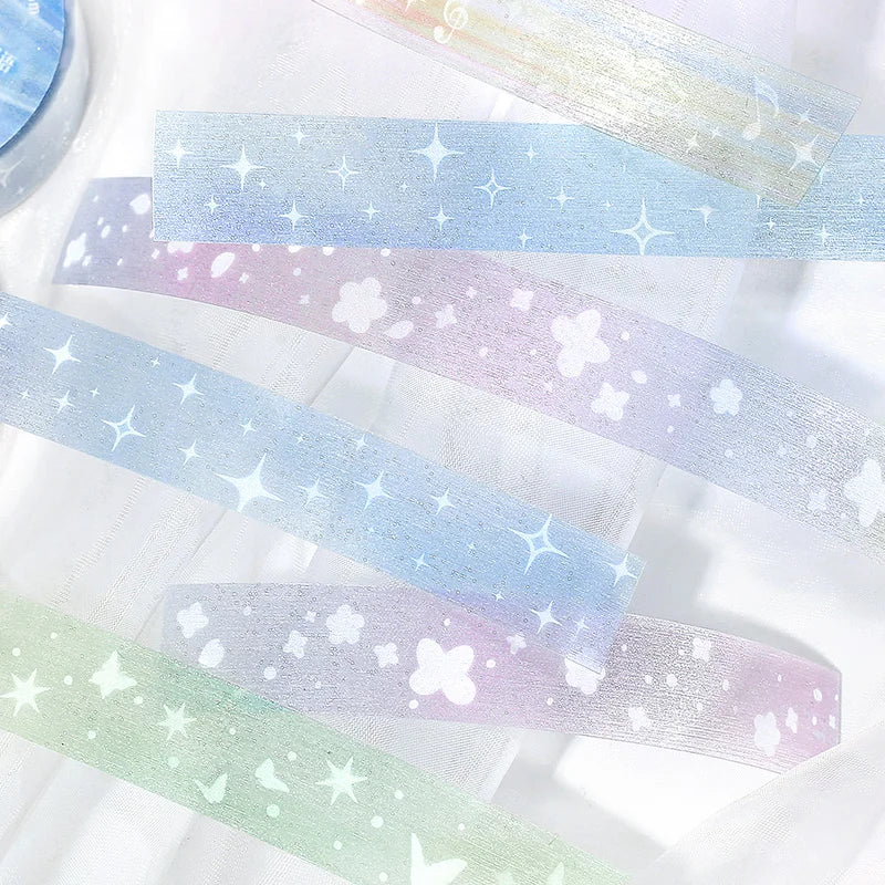 15mm * 3m Kawaii Ins Sparkling PET Tape Creative Collage DIY Scrapbooking Material Aesthetic Masking Tape