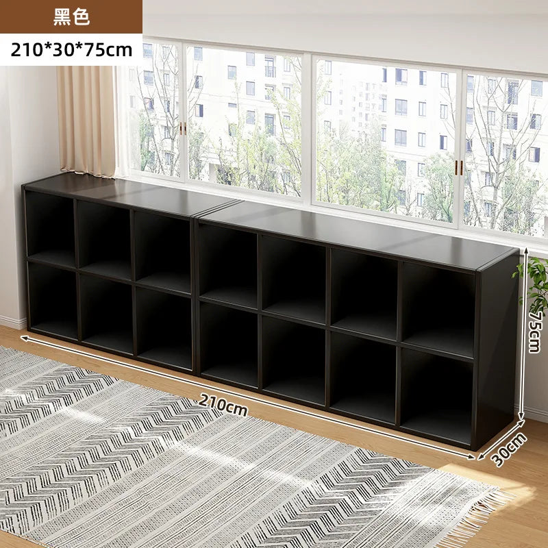 Kalek lattice cabinet free combination bookshelf floor shelf household living room wall low cabinet bookcase eight cabinets