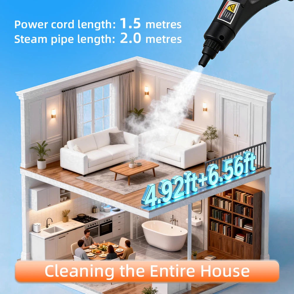 2500W Multi Function Steam Cleaners High Temperature Pressure Handhold Steam Cleaners Easy Clean Household Tool Kitchen Clean