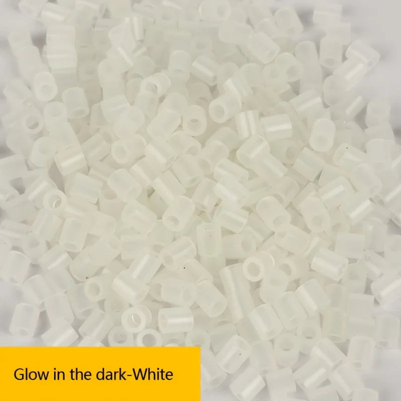 Glow-in-the-Dark Fuse Beads - 500pcs, White Colors, 5mm Ironing Beads for DIY Jewelry and Crafts