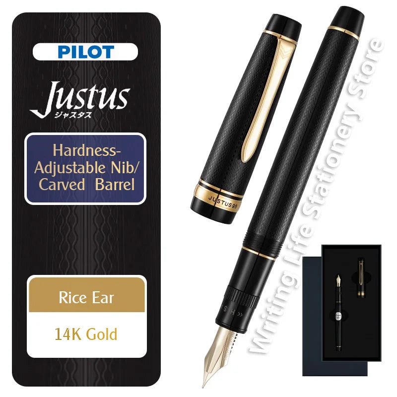 original PILOT Justus 95 Fountain Pen Adjustable Soft Hard Nib 14K Gold Calligraphy Practice Calligraphy Gift High-end Commerce