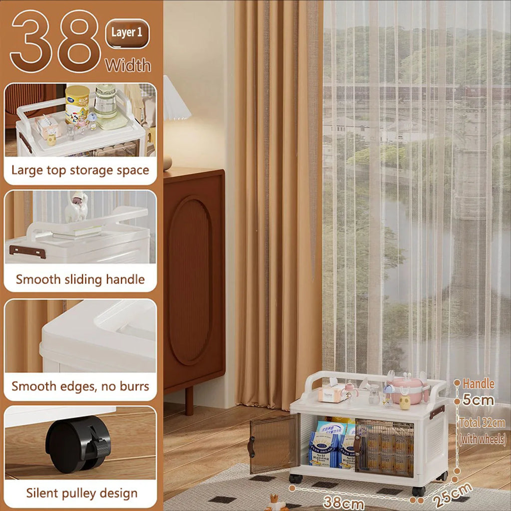 Foldable Home Storage Cabinet for Bathroom And Kitchen Multi-layer Floor-standing Shelf Desktop Organizer for Living Room Gap