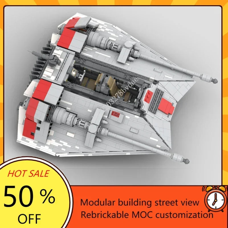 2365PCS MOC Space Battle T-47 Snowspeeder Fighter Model Custom Puzzles Technology Educational DIY Creative Assembly Toy Kid Gift