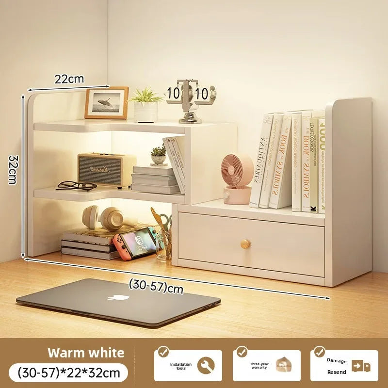 New Model Desktop Bookshelf Shelf Bedroom Office Table Small Multi-layer Shelf Living Room Desk Storage Simple Bookcase Factory