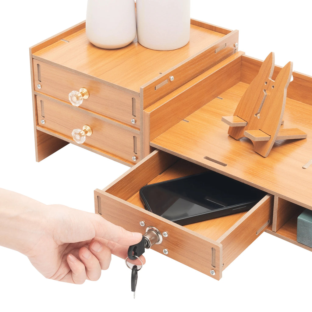 3 Drawers Computer Monitor Stand Office Organizer Computer Rack  Living Room Cabinet Chest of Drawers