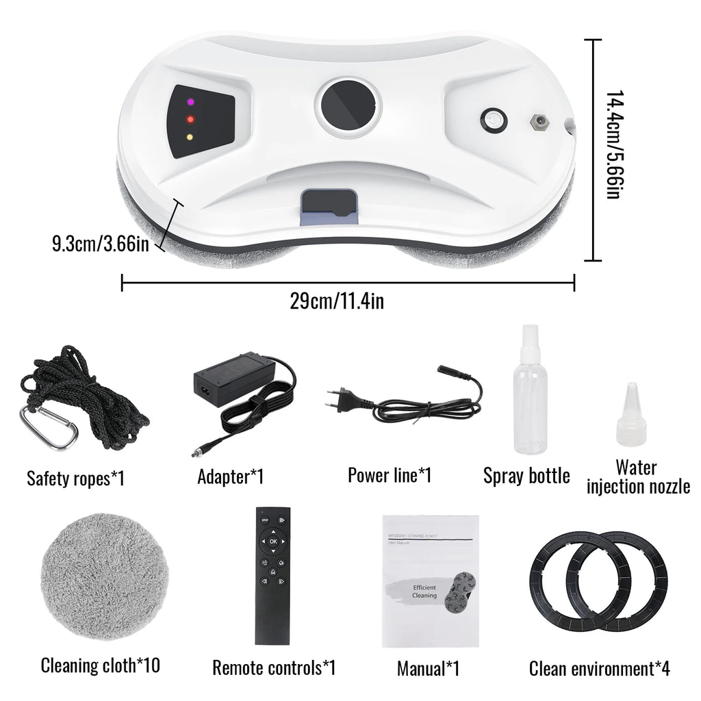 5600PA Ultra Thin Robot Vacuum Cleaner Window Cleaning Robot Window Electric Glass Automatic Water Spray Remote Control for Home