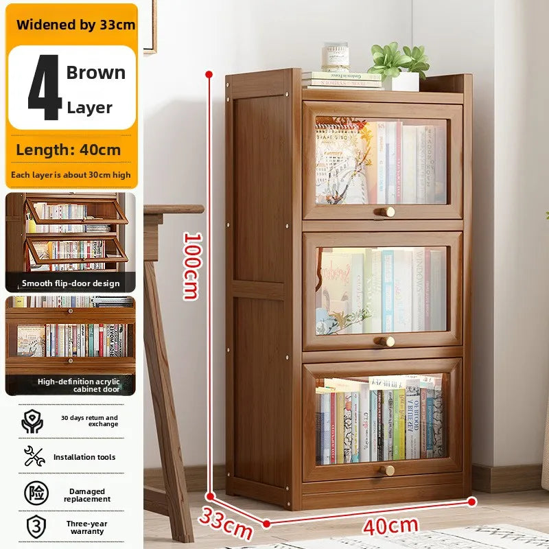 Firm Household Simple Bookshelf Shelf Floor-to-ceiling Children's Study Bookcase Wall Storage Cabinet