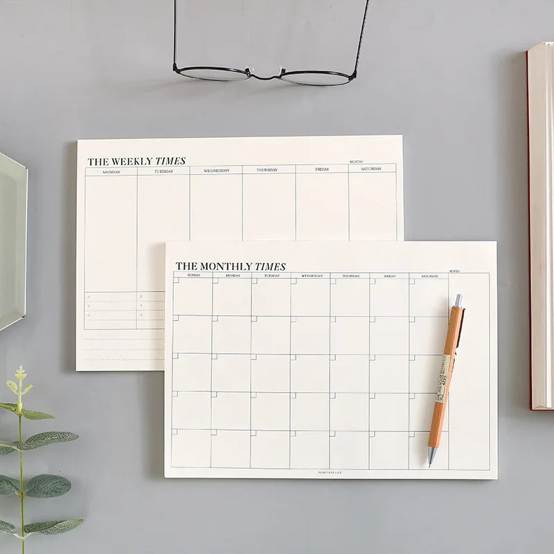 Weekly Planner Monthly Undated Agenda A5 Notebook Schedules Study Planner Korean Stationery Office School Supplies