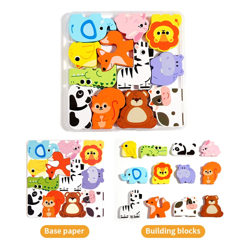 Montessori Toy Wooden jigsaw Puzzle Creative 3D Puzzle for Children's Intelligence Development Ealy Educational Toy For Children