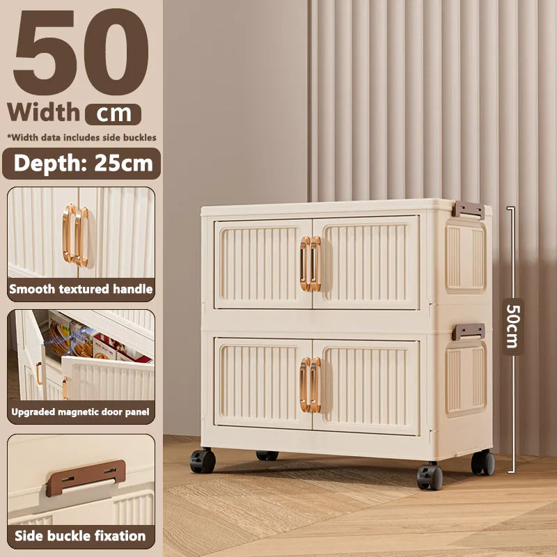 Thickened MultiFunctional Storage Cabinet with Double Doors for Home Living Room Multiple Layers Room Organizer for Miscellaneou