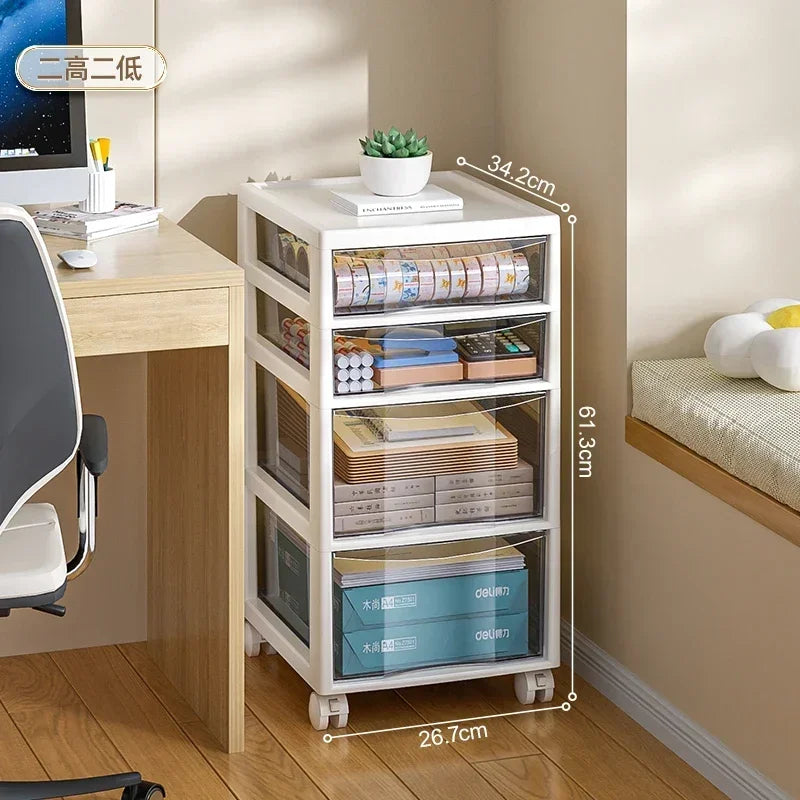 Moisture Proof File Cabinet for Students Office Storage Bin Anti Slip A4 Drawer Wear Resistant Stationery Rack Durable