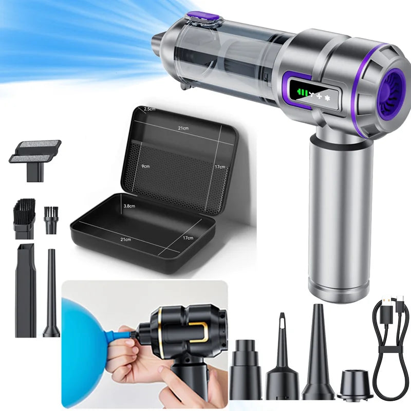 Storm vacuum cleaner, Car vacuum cleaner, 80000 RPM, pump vacuum cleaner inflatable 2 in 1, for sofa, desk, Car